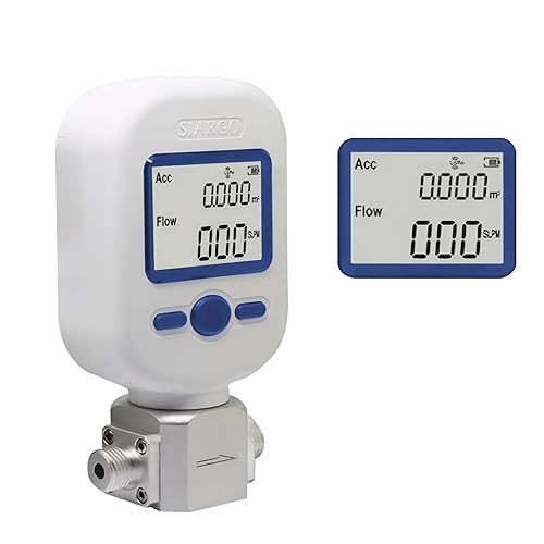 CJC Digital Gas Flow Meter Tester, Portable Gas Mass Air Nitrogen Oxygen Flow Rate Meter (MF5712(0-250L/min）) - Poueer