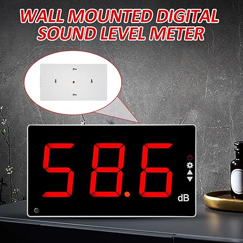 Noise Meter,Sound Level Meter with Large LCD Screen Wall Mounted Digital Sound Level Meter Digital Noise Meter Decibel Monitoring Tester Noise Measuring Instrument 30-130dB Measuring Range with - Poueer