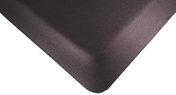 Industrial Smooth Anti-Fatigue Mat, 2' Width x 3' Length x 7/8' Thickness, Black - Poueer