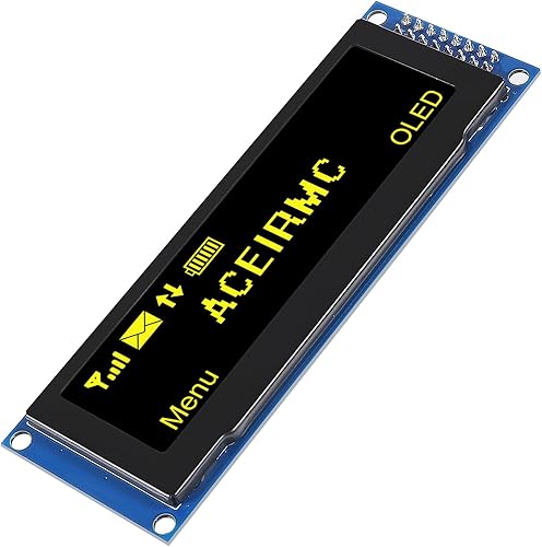 2pcs 3.12 inch OLED Display 256x64 OLED LCD Display SSD1322 Module 16pin Parallel SPI Soldering for Arduino (Green) - Poueer