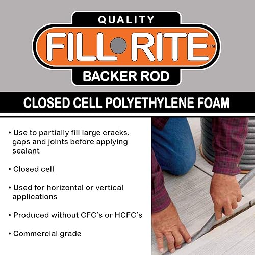 Foam Pre-Caulking Filler Rope Backer Rod Roll Bulk, 1100 Feet Length x .75 Inch Width, Grey filler rope - Poueer
