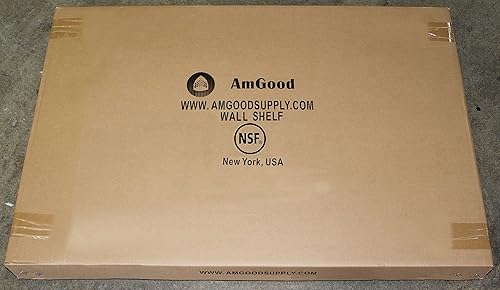 AmGood 14' Width x 30' Length | Stainless Steel Wall Shelf | Square Edge | Metal Shelving | Heavy Duty | Commercial Grade | Wall Mount | NSF Certified - Poueer